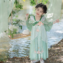 Girls Green Hanfu Dress Traditional Chinese Princess Costume