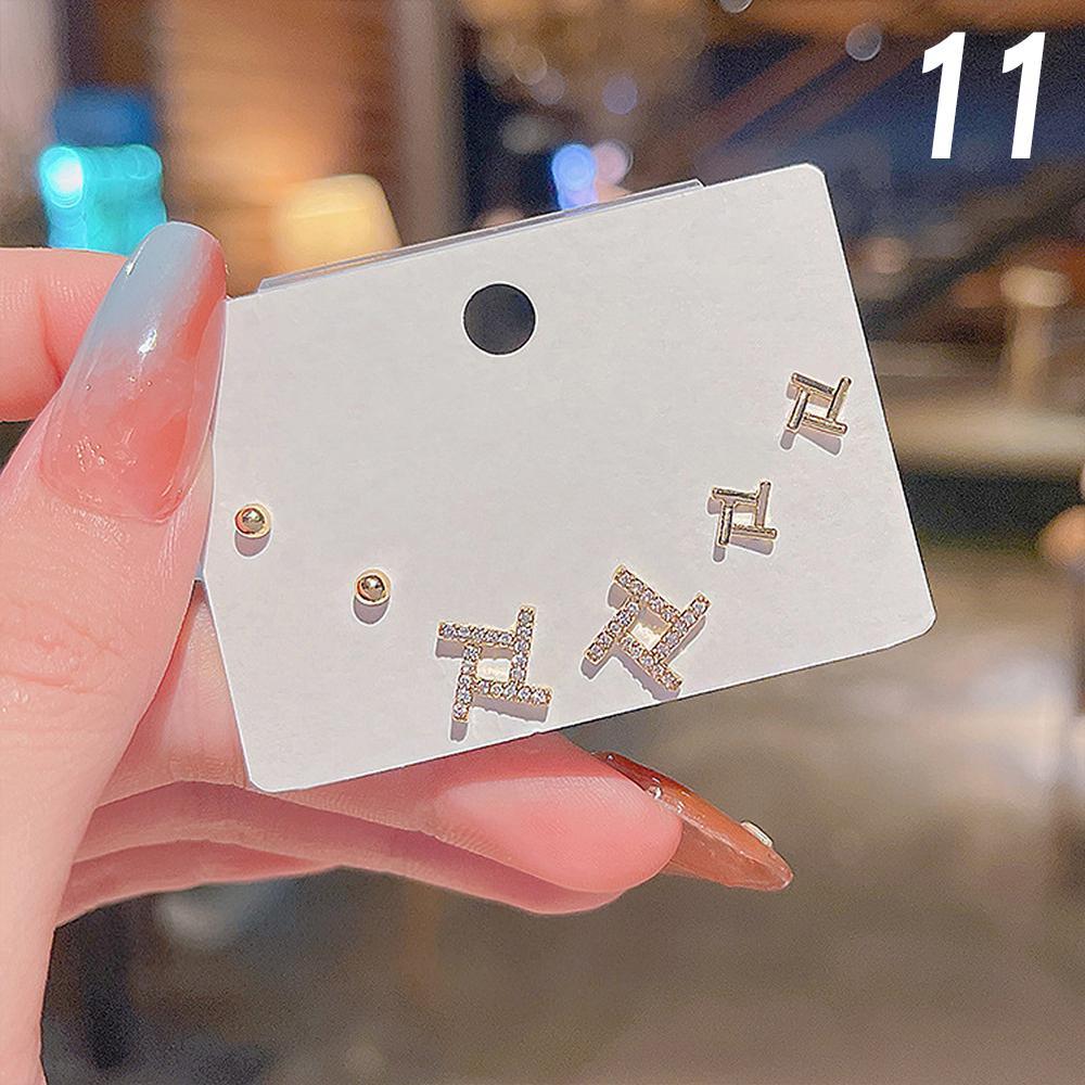 Compact Women Geometric Stud Earrings Fashion Jewellery Set Women Girls