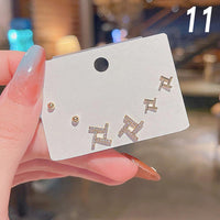 Compact Women Geometric Stud Earrings Fashion Jewellery Set Women Girls