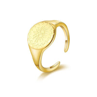 Simple Flower Ring Irregular Opening Adjustable Band Fashion Jewelry Women