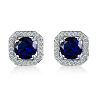 1 Pair Brilliant Square Cut Cubic Zirconia Stud Earrings Stainless Steel E135 7Clours