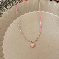 Colourful Pendant Necklace with Small Beads Fashion Jewellery for Women Girls