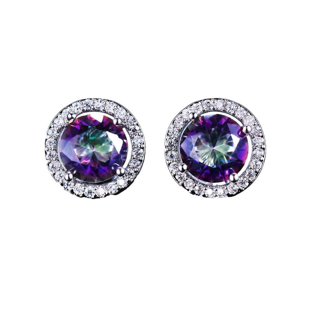 Round Zircon Earrings