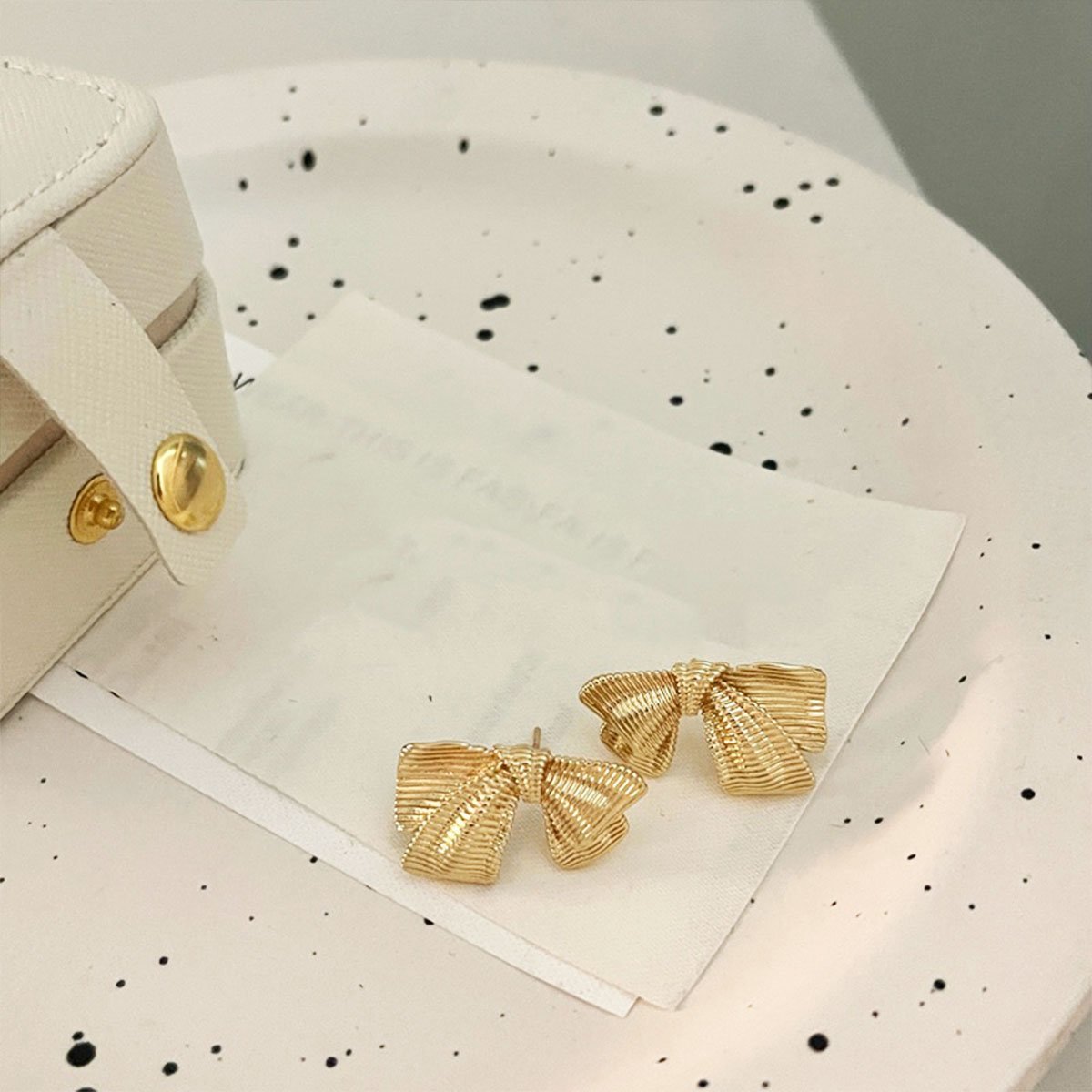 Retro Bow Stud Earrings Vintage Gold Silver Fashion Jewelry Simple Gift