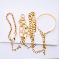 4pcs Twist Chain Bracelet Set Fashion Jewellery Women Trendy Accessories