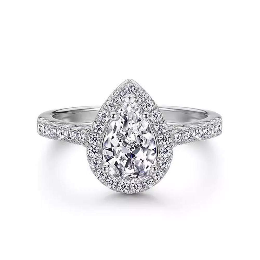 Pear-Shaped Zircon Engagement Ring