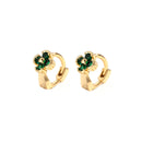 Green Lucky Grass Ear Cuff Simple Earrings for Girls Fashion Jewelry Accessories