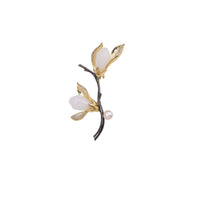 Elegant Magnolia Brooch Flower Corsage Light Luxury Design Fashion Pin Accessory