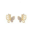 Butterfly Zircon Earrings Hollow Design Spring Summer Jewelry for Women Girls