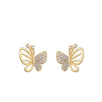 Butterfly Zircon Earrings Hollow Design Spring Summer Jewelry for Women Girls