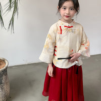 Girls Two-Piece Hanfu New Year Dress