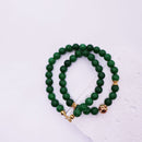 Green Natural Stone Beaded Necklace Beauty Handmade Women Simple Healing Reiki