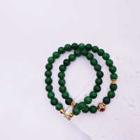 Green Natural Stone Beaded Necklace Beauty Handmade Women Simple Healing Reiki