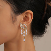 Zircon Tassel Millet Bead Earrings Fashion Jewellery Women Trendy Elegant