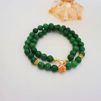 Green Natural Stone Beaded Necklace Beauty Handmade Women Simple Healing Reiki