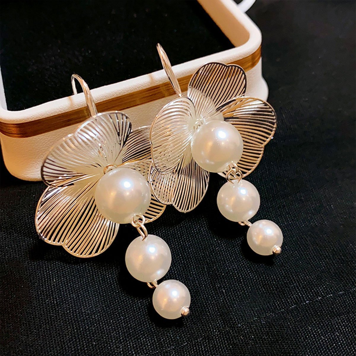 Floral Earring Hooks Mori Style Tie Earrings Fashion Jewelry for Women Girls