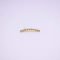 Elegant Gold Row Diamond Stud Earrings Simple Sparkling Jewelry for Women Gift