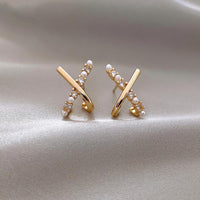 Golden Elegance Zircon Stud Earrings Women Wedding Jewelry Elegant Best Gift