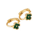 Green Lucky Grass Ear Cuff Simple Earrings for Girls Fashion Jewelry Accessories