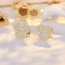 Mouse Head Crystal Stud Earrings