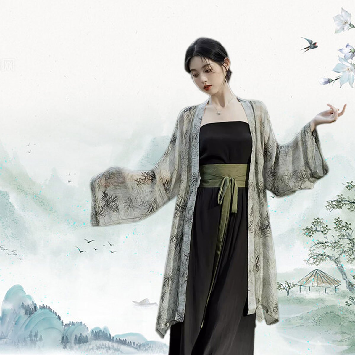 New Chinese Song-style Hanfu Women's Clothing Two Pcs Set