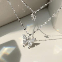 Butterfly Double Necklace Feminine Cold Wind Style Collarbone Chain Jewelry