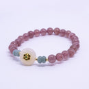 Womens Natural Strawberry Crystal Bracelet Elegant Gemstone Fashion Jewelry