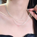 Versatile 5 Layered Chain Necklace Stylish Jewelry Accessory Collarbone Choker