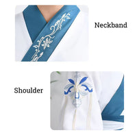 Kids Hanfu Chinese Costumes Blue Long Robe