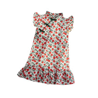 Girls' Summer Floral Cheongsam Dress