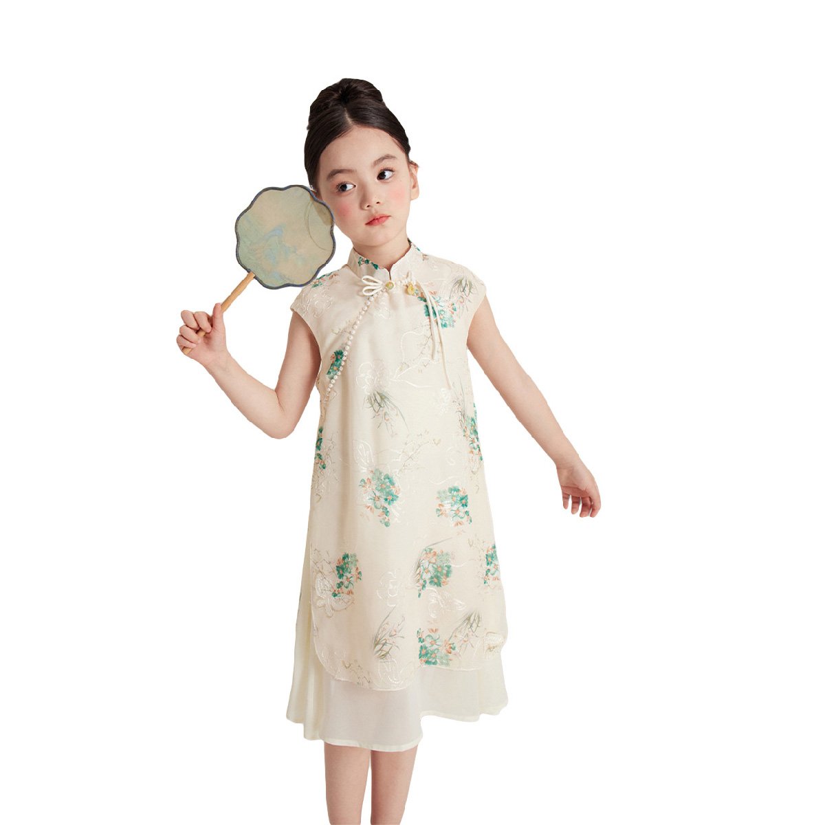 Ivory Floral Cheongsam Dress