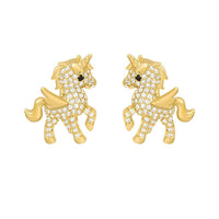 Gold Unicorn Stud Earrings