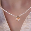 Retro Double Layer Women Necklace Pendant Necklace Clavicle Chain Pearl Choker