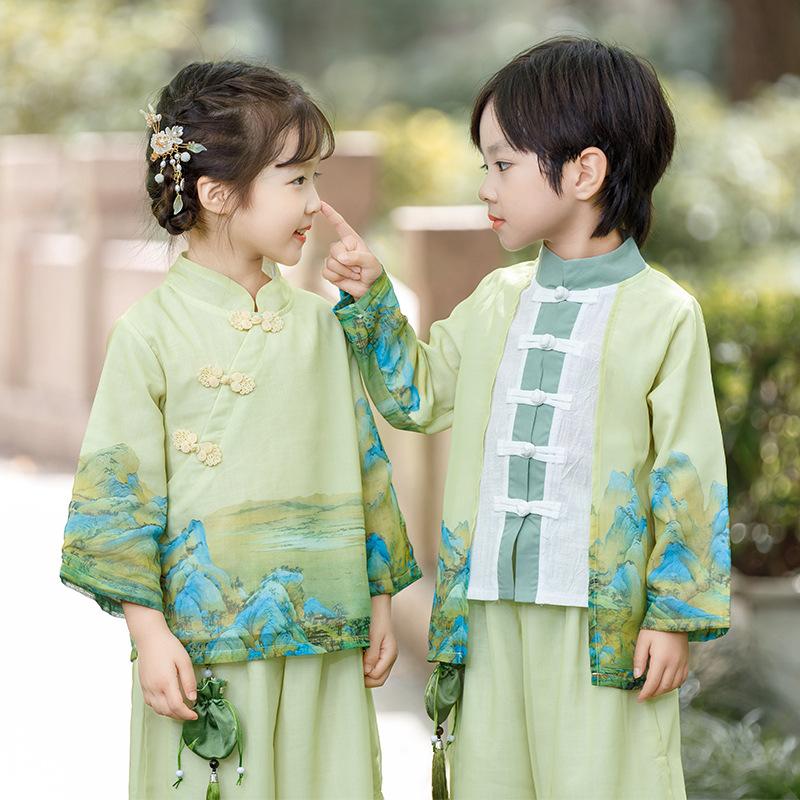 Girl's Traditional Chinese Spring Meadow Hanfu