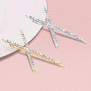 X-Shaped Crystal Hair Pins