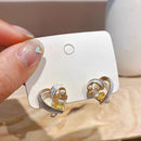 Elegant Niche Hollow Love Earrings Geometric Design Simple Personality Jewelry