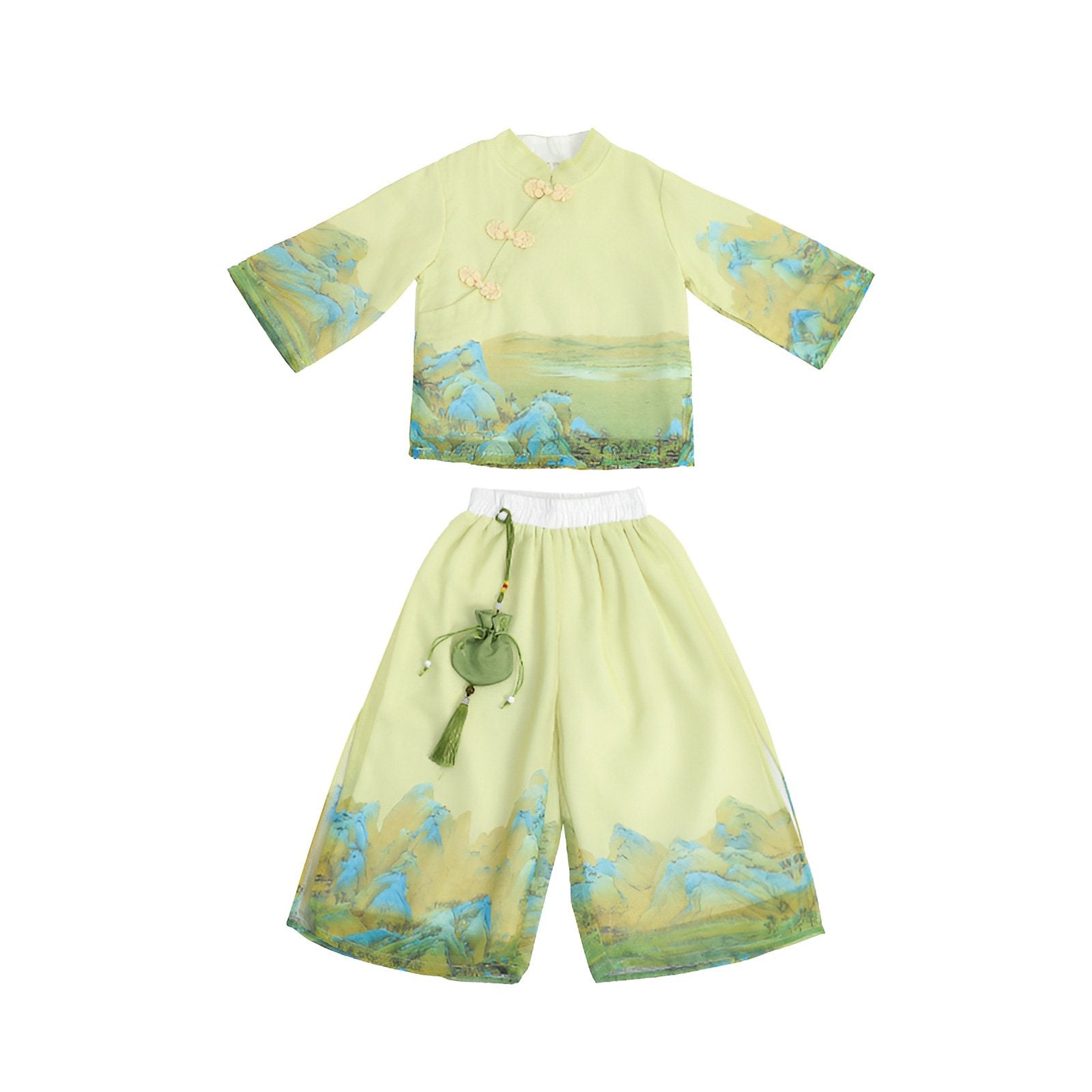 Girl's Traditional Chinese Spring Meadow Hanfu