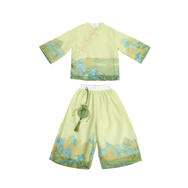 Girl's Traditional Chinese Spring Meadow Clothes