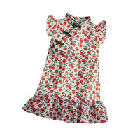 Girls' Summer Floral Cheongsam Dress