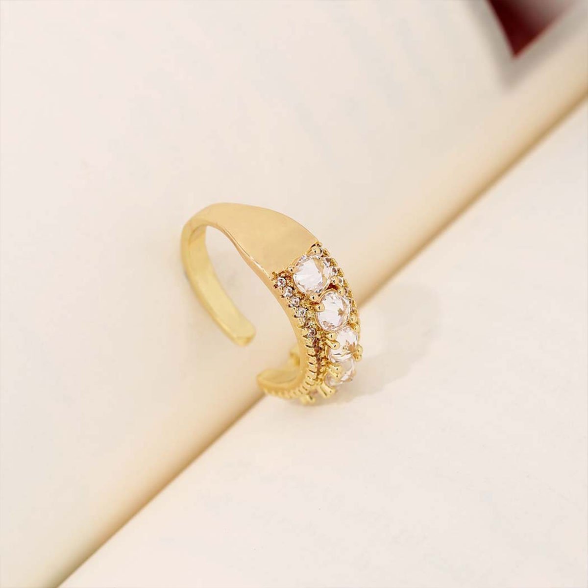 Zircon Ring Super Flash Fashion Jewellery Women Elegant Crystal Adjustable