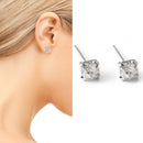 4/5mm Cushion Lab-Created Diamond Stud Earrings Women's 14K White Gold Finish