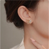 Butterfly Zircon Earrings Hollow Design Spring Summer Jewelry for Women Girls