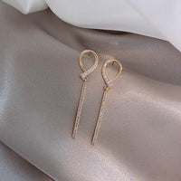 Gold Long Drop Dangle Earrings