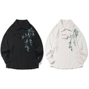 Chinese Bamboo Embroidery Shirt Mens Long Sleeve Jacket Spring Outerwear