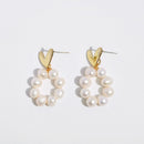 Retro Pearl Heart Earrings Simple Fashion Jewelry Romantic Accessory