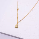 French Light Luxury Style Square Pendant Clavicle Chain Handmade Necklace Women