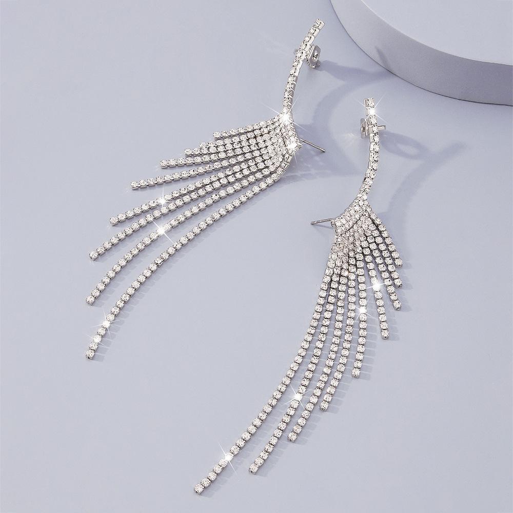 Rhinestone Tassel Earrings