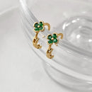 Green Lucky Grass Ear Cuff Simple Earrings for Girls Fashion Jewelry Accessories