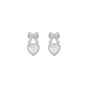 Love Bow Stud Earrings Women Fashion Jewelry Romantic Gift Accessories