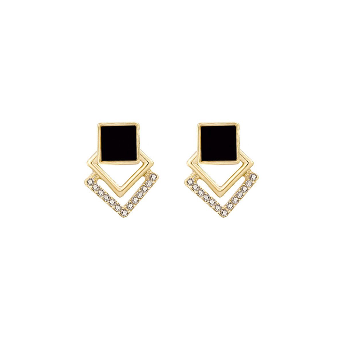 Elegant Geometric Diamond Earrings for Ladies Chic Fashion Jewelry Accessory